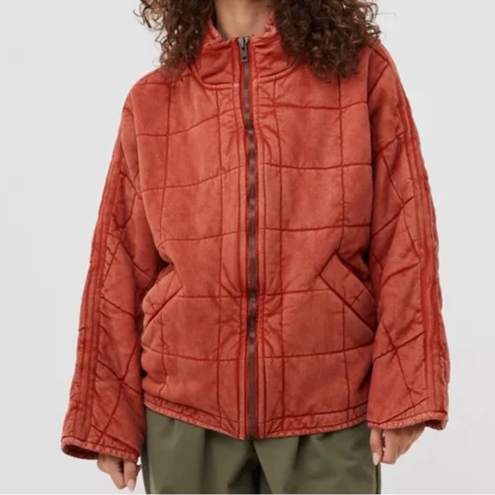Free People Quilted Jacket in Rust